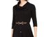 Robbie Bee Women's Petite Belted Cowlneck Sweater Dress Black Size PMD