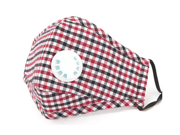4 Pack Non-Medical Cotton Masks with 8 filters - Red Plaid - Product Image