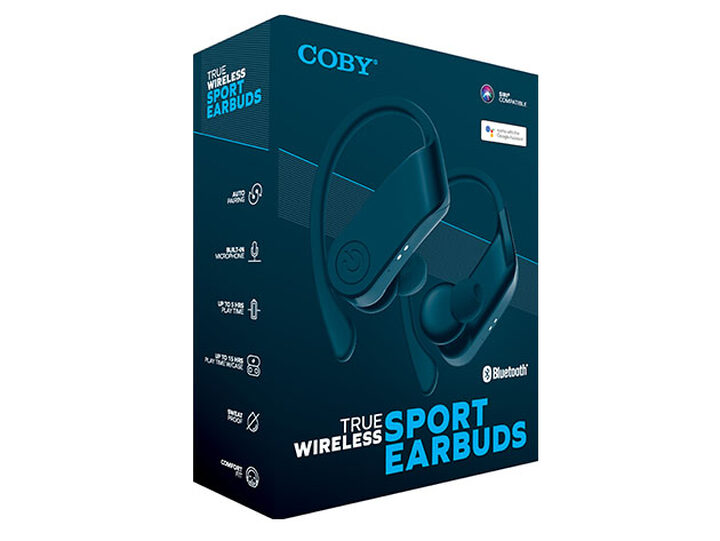 coby true wireless sport earbuds black