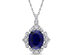 4.15 Carat (ctw) Lab Created Blue Sapphire Drop Pendant Necklace in 10K White Gold with Diamonds 1/6 Carat (ctw)