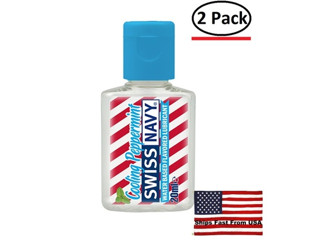 ( 2 Pack ) Swiss Navy Flavors Water-Based Lubricant - Cooling Peppermint - 20 ml