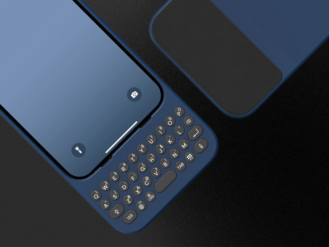Clicks Keyboard Phone Case for (Royal Ink/iPhone 15 Pro Max)