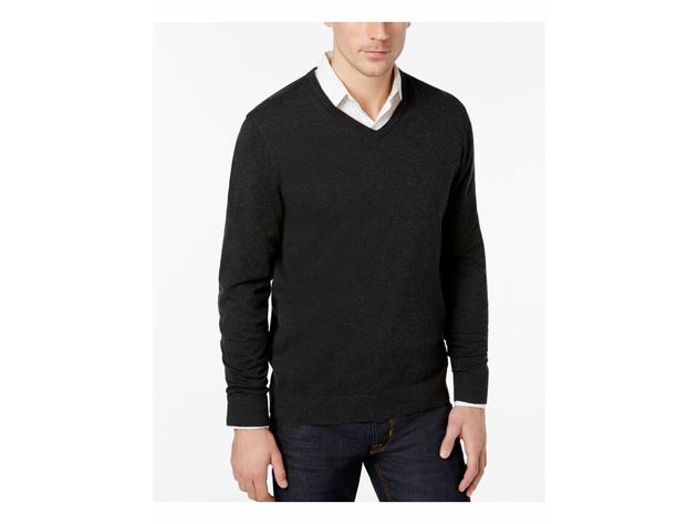 Alfani Mens Knit Pullover Sweater Black Size Small