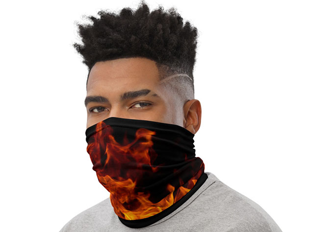Reusable Cool Face Cover / Neck Gaiter (Flames)