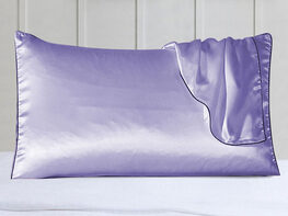 100% Silk Pillowcases with Trim: Set of 2 (Lavender)