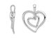 1/10 Carat (ctw) Diamond Double Heart Pendant Necklace in 14K White Gold with Chain