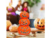 Costway Pre-Lit Halloween Pumpkin Lantern 3 Tiers Hand-Painted Ceramic Pumpkins - Orange