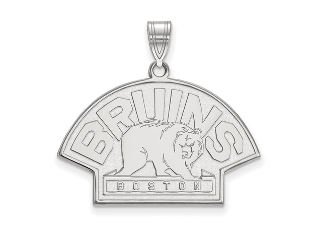 14k White Gold NHL Boston Bruins Large Pendant