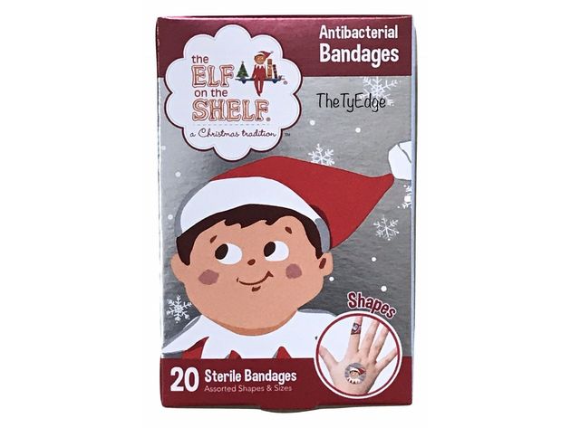 ASO Corporation The Elf On The Shelf Sterile Antibacterial Bandages, Assorted Sizes and Shapes, 20 Count