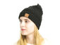 Winter Knit CC Chic Beanie Hat - Black