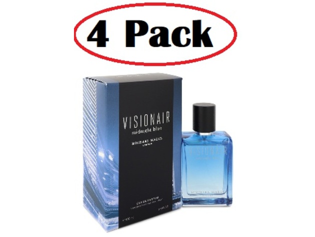 4 Pack of Visionair Midnight Blue by Michael Malul Eau De Parfum Spray 3.4 oz