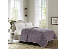 500 Series Solid Ultra Plush Blanket Silver Mauve King