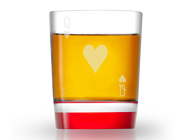 Carte 11oz Whiskey Glass Set (Queen of Hearts)