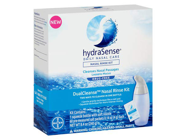 Hydra Sense Dual Cleanse Nasal Rinse Kit, Quickly Cleanse Nasal Passages and Loosen Mucus, 60 Ea