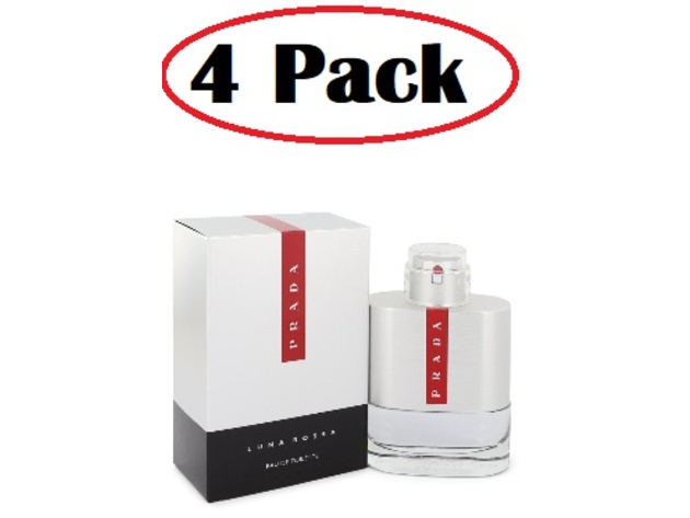 4 Pack of Prada Luna Rossa by Prada Eau De Toilette Spray 3.4 oz