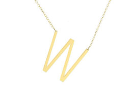 18K Gold Plated Letter "W" Necklace