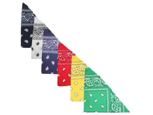 5-Pack Paisley Cotton Dog Scarf Triangle Bibs  - XL and Washable