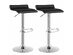 Costway Set of 2 Swivel Bar Stool PU Leather Adjustable Kitchen Counter Bar Chairs - Black