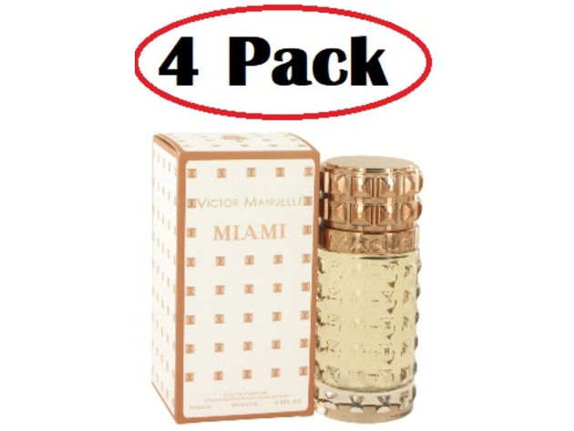 4 Pack of Victor Manuelle Miami by Victor Manuelle Eau De Parfum Spray 3.4 oz