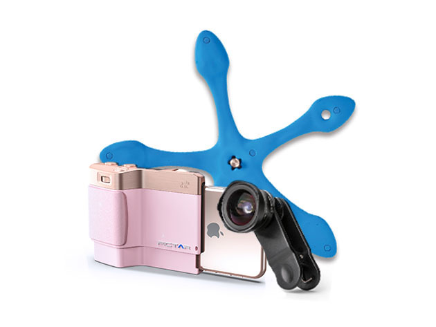 Pictar Smart Grip Pink + Smart Lens 16 MM & Macro Lens +  Splat Tripod CSC