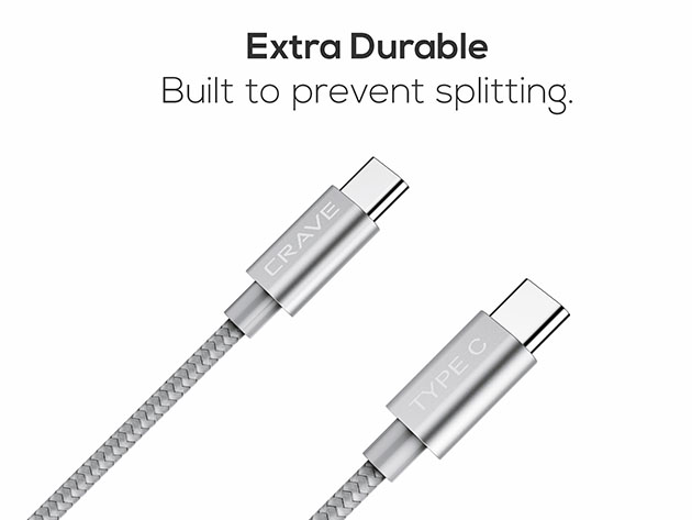 Crave USB-C to USB-C Cable (Silver)