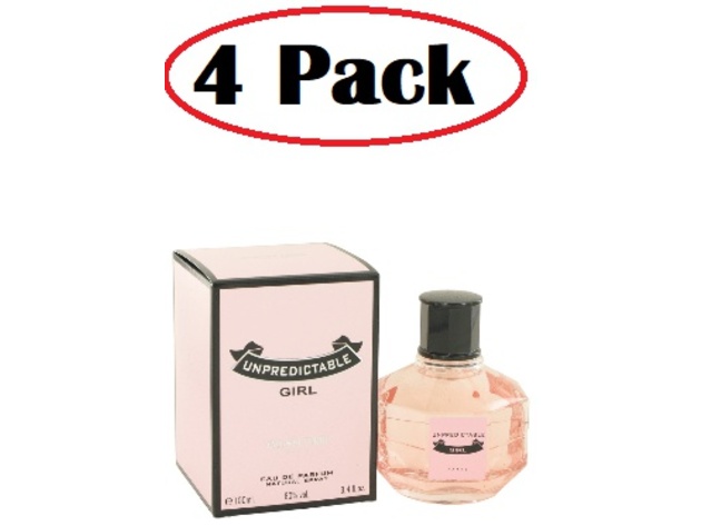 4 Pack of Unpredictable Girl by Glenn Perri Eau De Parfum Spray 3.4 oz