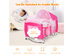 Costway Foldable Baby Crib Playpen Travel Infant Bassinet Bed Mosquito Net Music w Bag - Pink