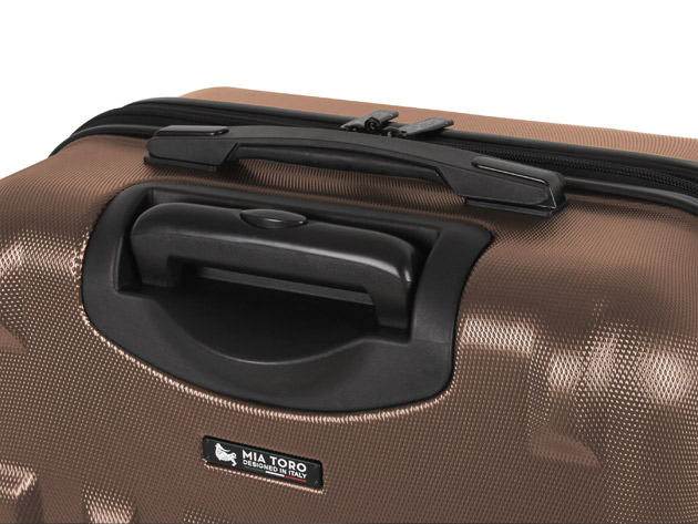 Mia Toro 3-Piece Nuovo Hardside Spinner Luggage Set (Brown)