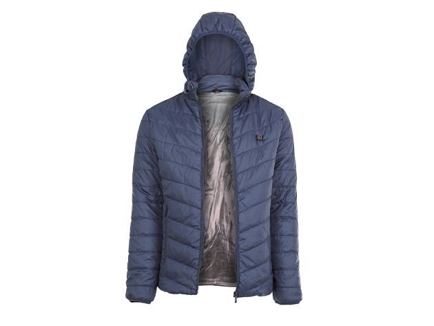 CALDO-X Heated Jacket with Detachable Hood (Navy/Small, Requires Power Bank)