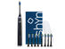 Shyn Sonic Rechargeable Electric Toothbrush with 8 Whitening Brush Heads, Charger, and Travel Case (Midnight Black)