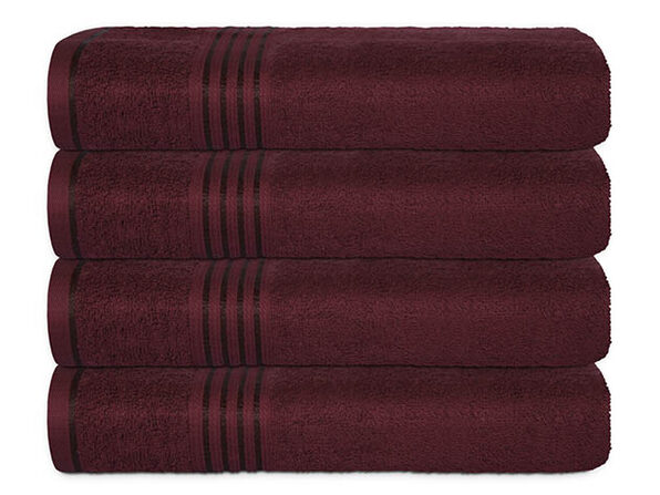 Hurbane Home 4 Piece Bath Towel Set Burgundy - Product Image