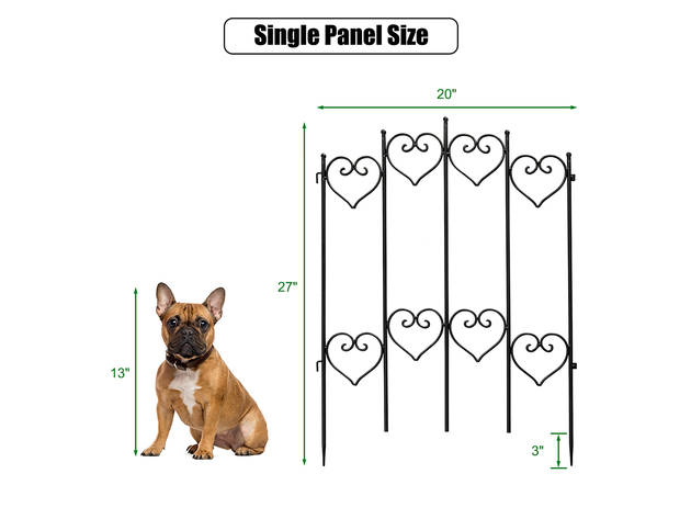 Costway 27 in x 6.5 ft Folding Decorative Garden Fence - Black