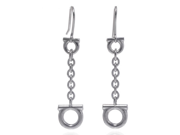Ferragamo Gancini Sterling Silver Earrings (Store-Display Model)