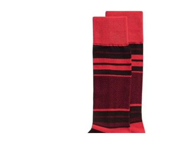 Alfani Men's Striped Dress Socks Wine Size Regular