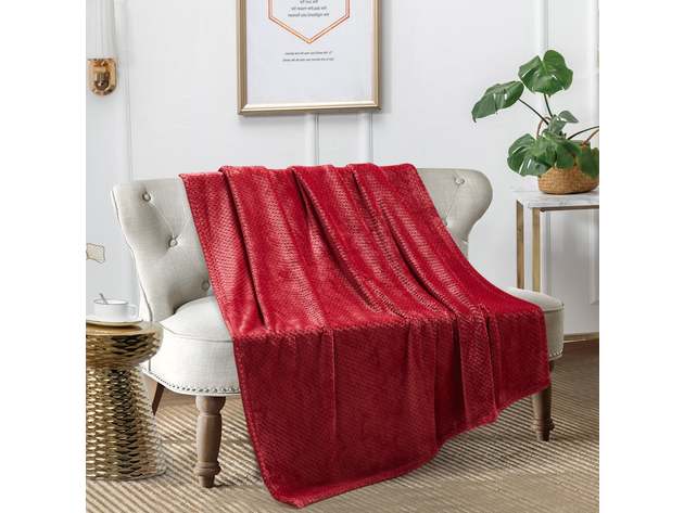 Classic Textured Fleece Blanket Merlot King