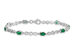 1.80 Carat (ctw) Natural Green Emerald Infinity Bracelet in Sterling Silver