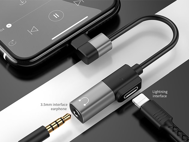 Joyroom 2-in-1 Dual Headphone & Charger Adapter (USB-C/Silver)