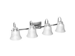 Costway Bath Light 4-Light LED Brushed Nickel Vanity with Alabaster Glass Dimmable - as pic