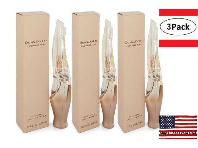 3 Pack Cashmere Aura by Donna Karan Eau De Parfum Spray 1.7 oz for Women