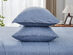 Kathy Ireland 4 Piece Heathered Jersey Knit Cotton Sheet Set (Queen/Light Blue)