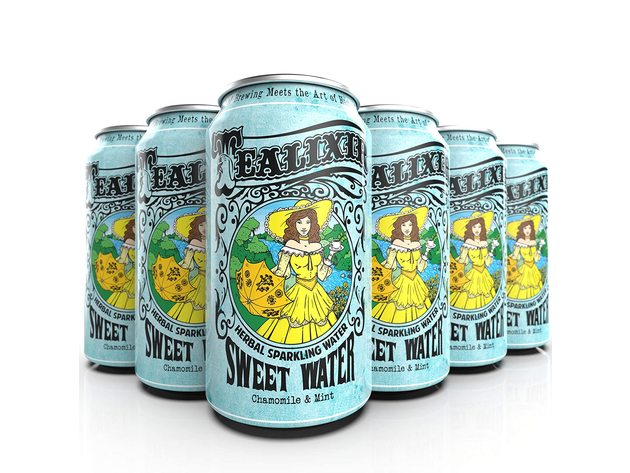 12-PACK Tealixir Herbal Sparkling Sweet Water, Chamomile and Mint, 12 Ounces Each [144 Ounces]