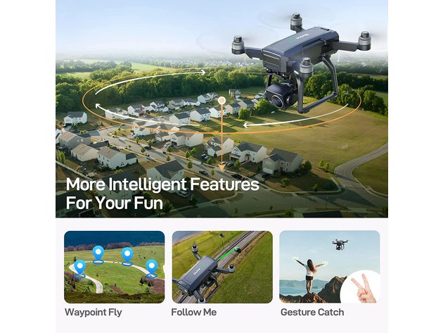 Bwine F7 4K Camera Drone with 3-axis Gimbal, Level 6 Wind Resistance, 2 Batteries 50 Min Flight Time
