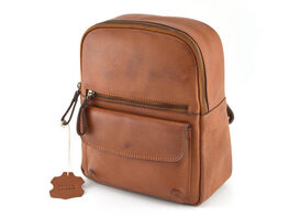 Designer Leather 11" Backpack (Tan)