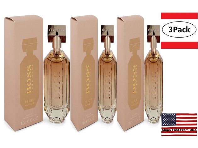 3 Pack Boss The Scent Private Accord by Hugo Boss Eau De Parfum Spray 3.3 oz for Women