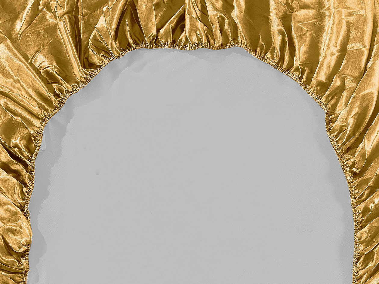 Silky-Soft Satin 4-Piece Sheet Set (Gold/Queen)