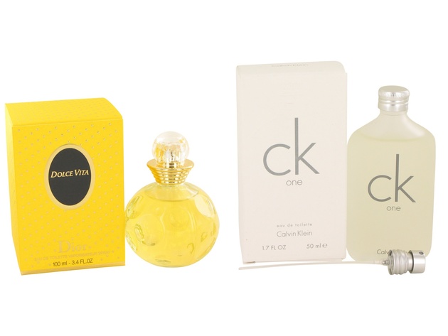 Gift set  DOLCE VITA by Christian Dior EDT Spray 3.4 oz And  CK ONE EDT Pour/Spray (Unisex) 1.7 oz