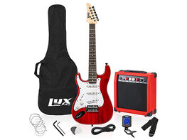 LyxPro 36" Electric Guitar with 20W Amp Kit (Left-Handed/Red)