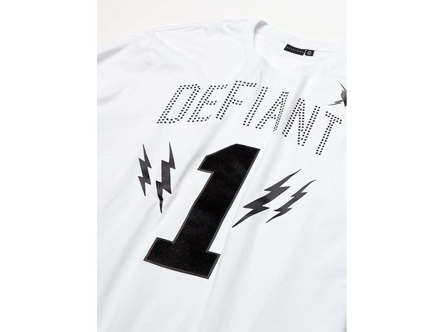 Sean John Men's Long-Sleeve Defiant 1 Graphic T-Shirt White Size 3 Extra Large