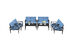 Costway 8 Piece Patio Furniture Set Aluminum Frame Cushioned Sofa Chair Coffee Table Blue