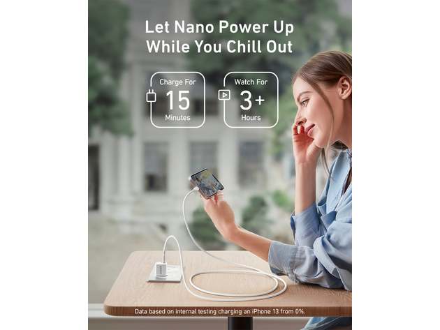 Anker 511 Charger (Nano) with USB-C to Lightning Cable